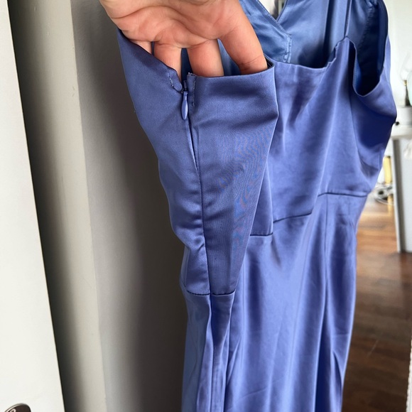 NEW WITH TAGS* Blue Silky Maxi Mermaid Dress Size 14 - Picture 9 of 12